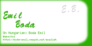 emil boda business card